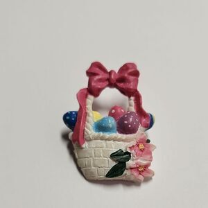 Pink and Blue Brooch with Floral Accents